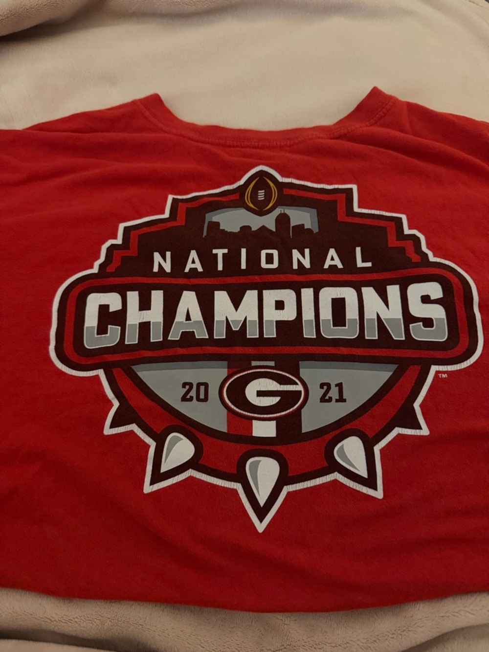 Red National Champions Graphic Short Sleeve Tee